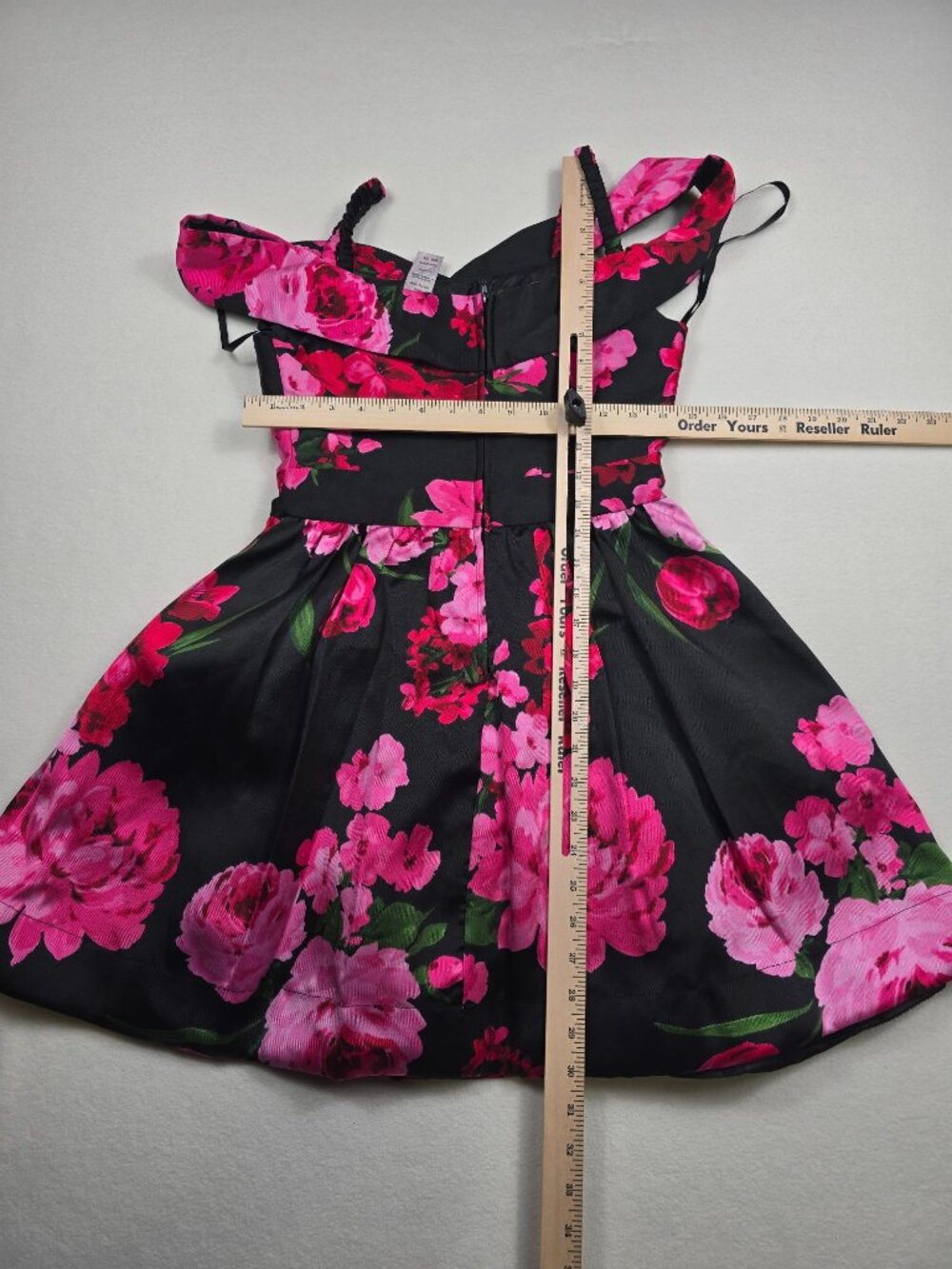 B Darlin Black Floral Party Prom Dress Size 3/4 Y2K - Picture 3 of 3